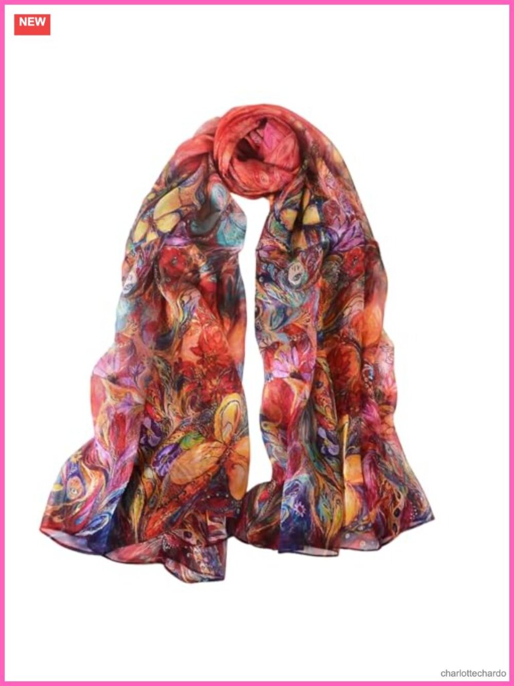 100% Mulberry Silk Chiffon Scarf 69x43 Long Shawl Wrap